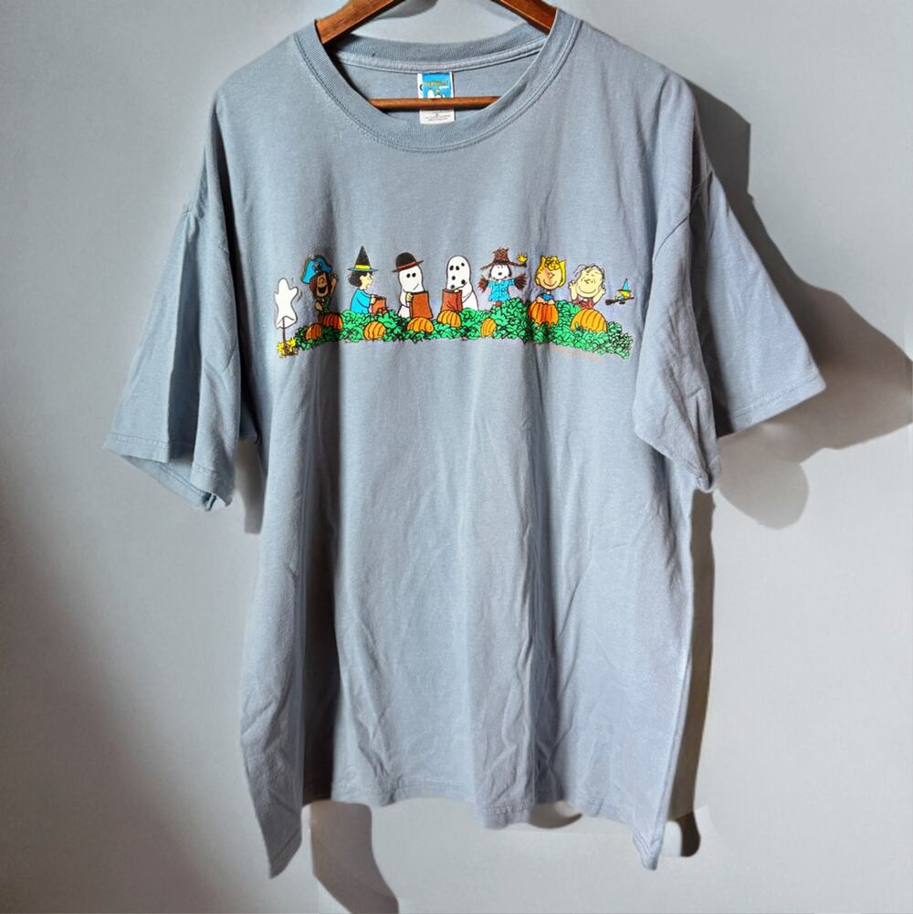 🎃 VTG Peanuts Gang Halloween T Shirt XL Snoopy Charlie Brown Pumpkin Patch